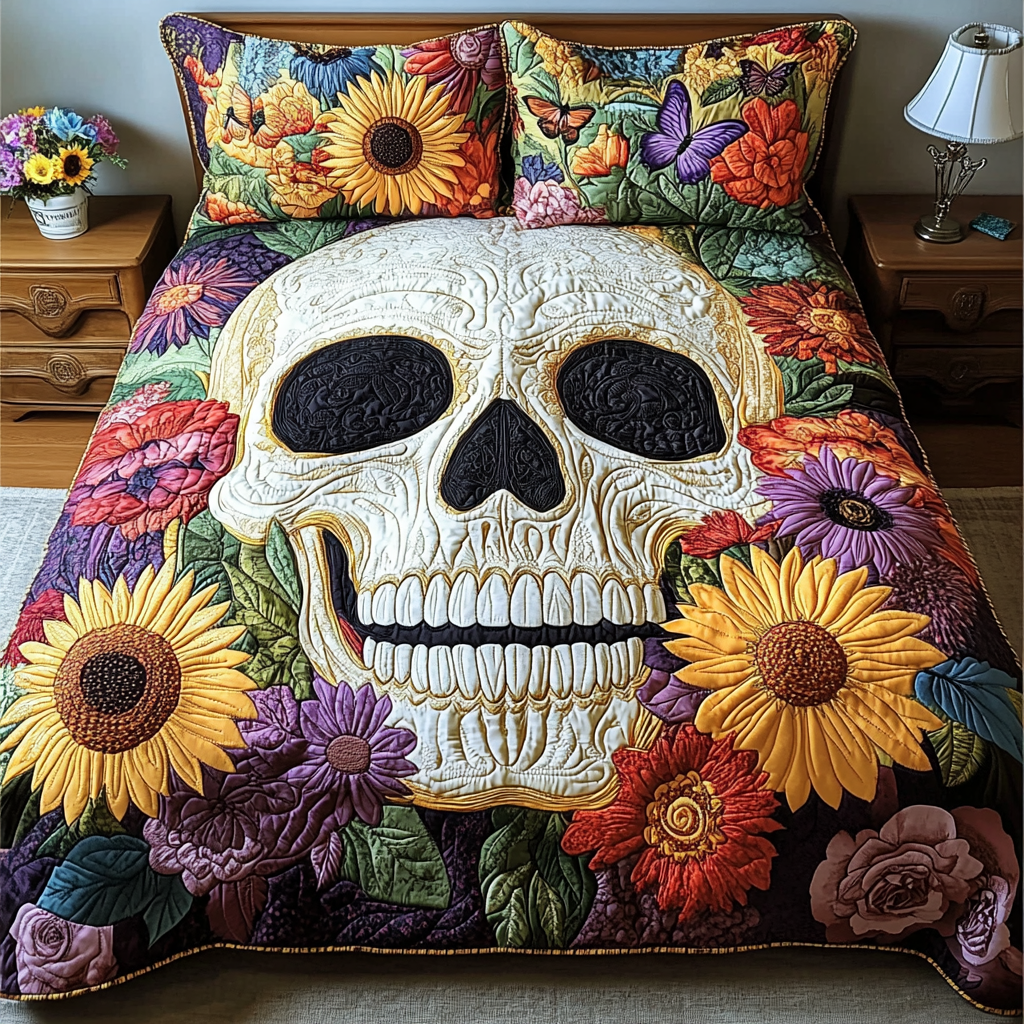 Floral Bones Duvet Cover Set NCU0NVH523