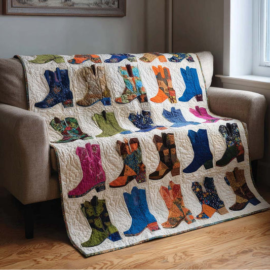 Floral Boots Quilted Blanket NCU0NNT2134