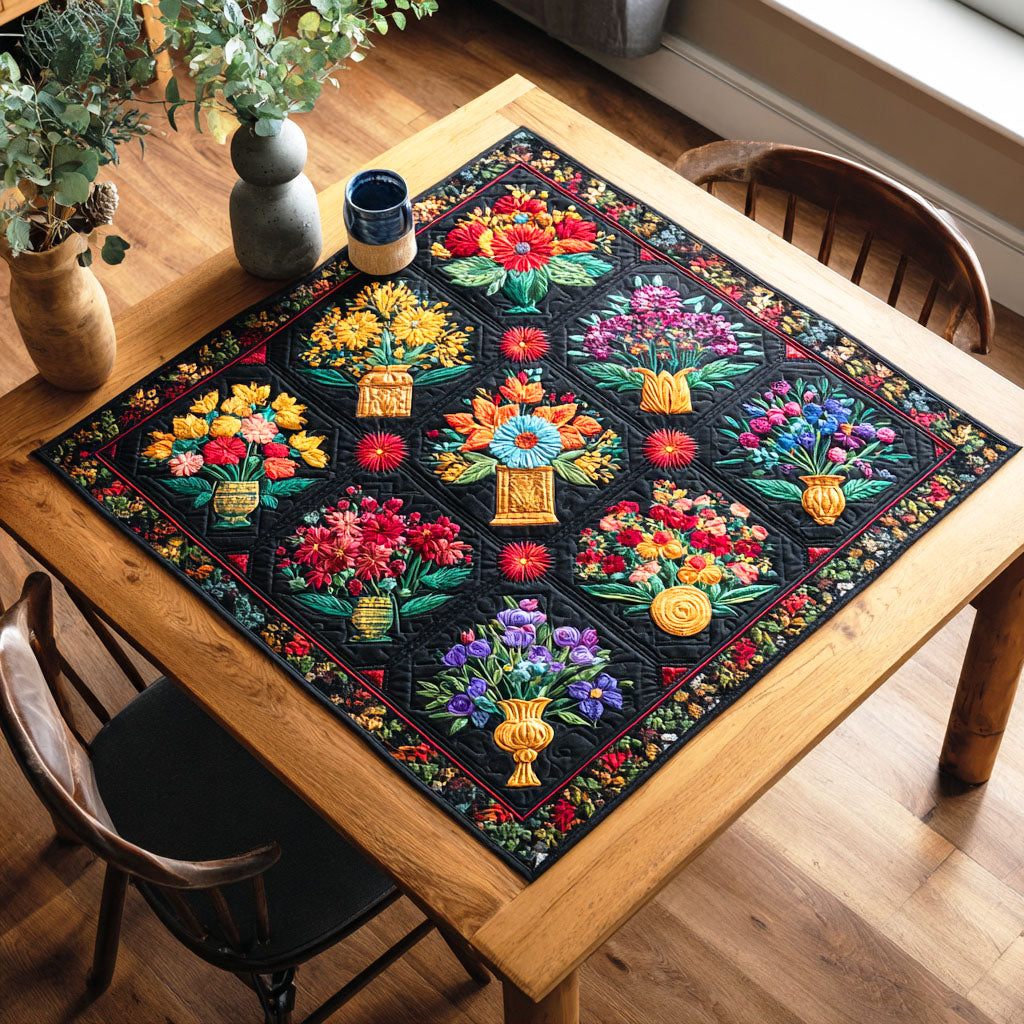 Floral Breeze Dance Quilted Table Topper NCU0NTD447