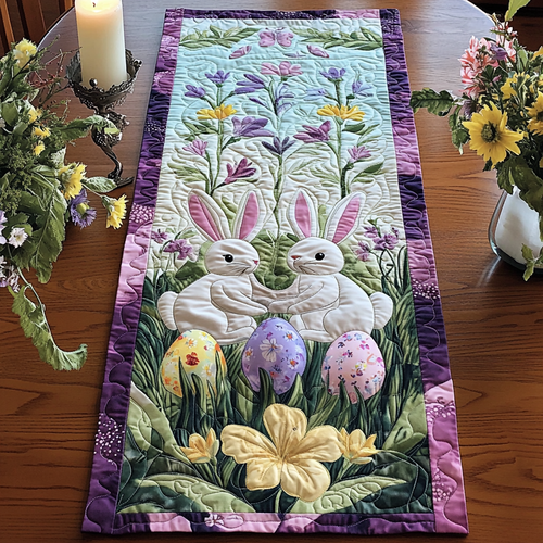 Floral Bunny Quilted Table Runner NCU0NVH279