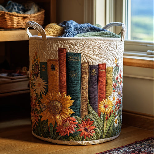 Floral Chapters Quilted Laundry Basket NCU0PVL458