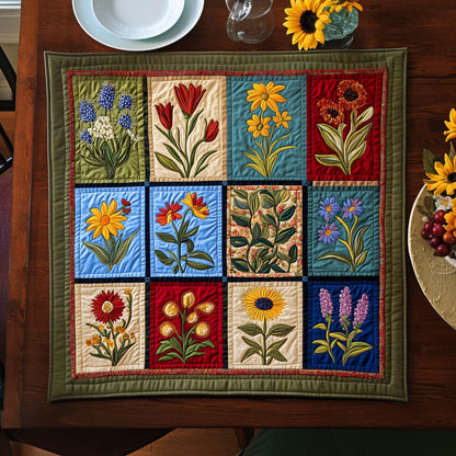 Floral Charm Quilted Table Topper NCU0NNT965