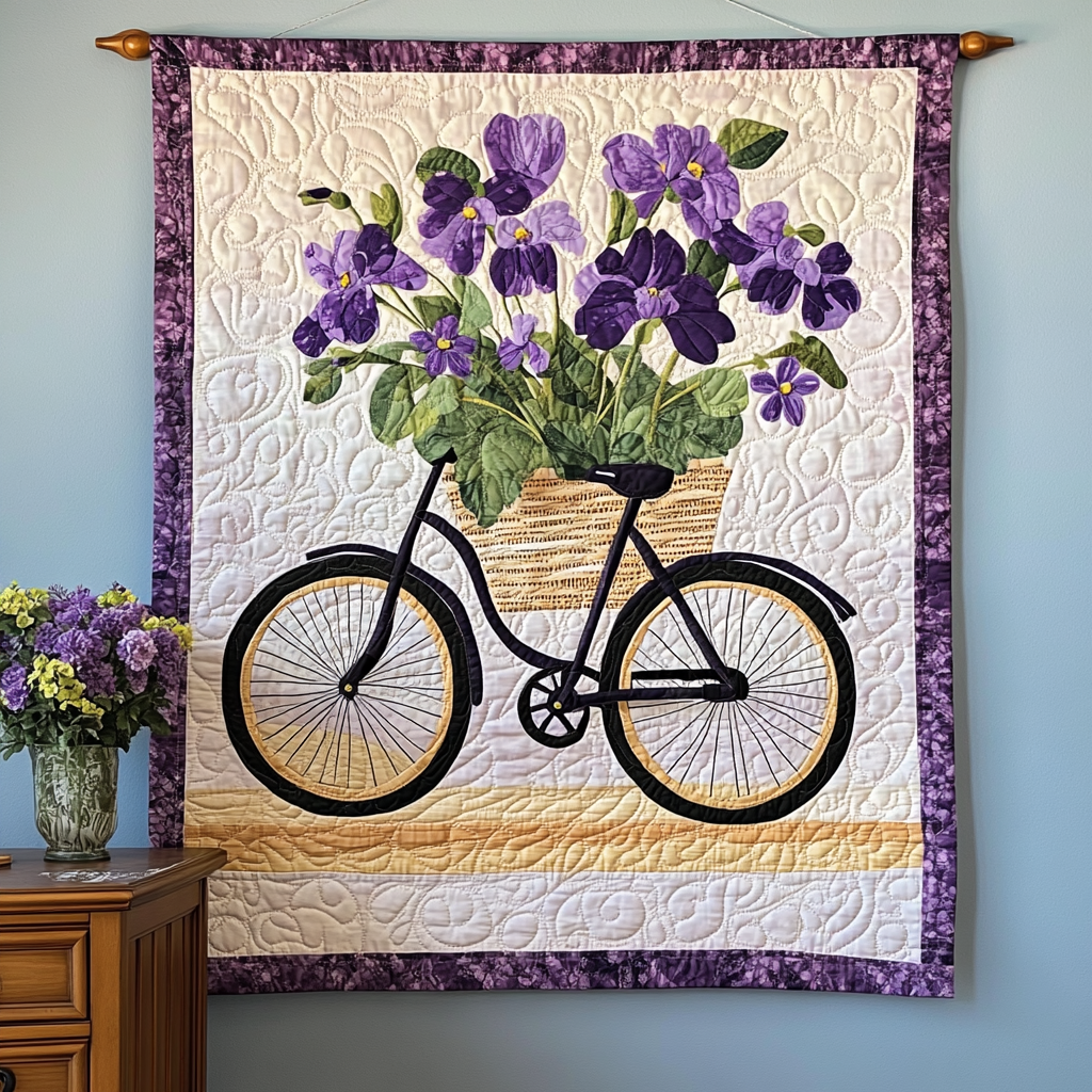 Floral Cycle Art Quilt Hanging NCU0TL1005