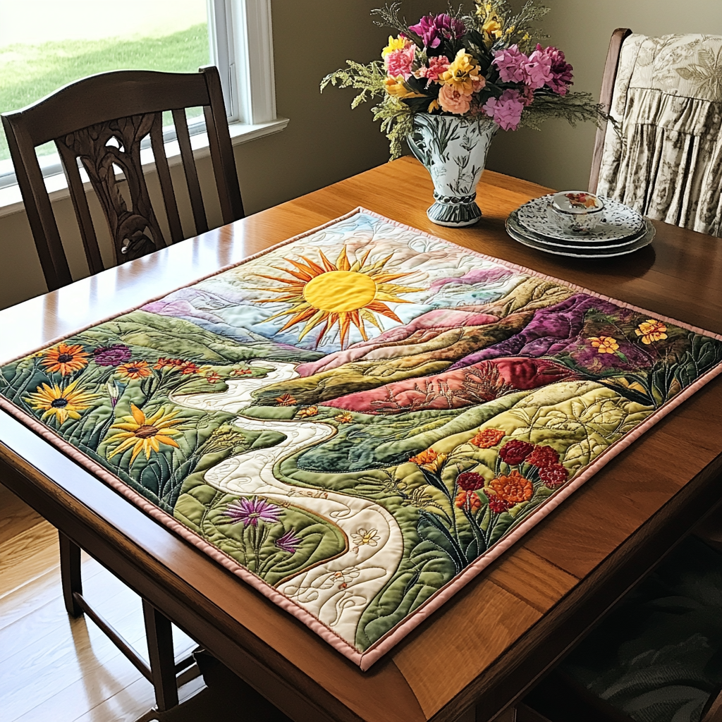Floral Dawn Quilted Table Topper NCU0DDK718