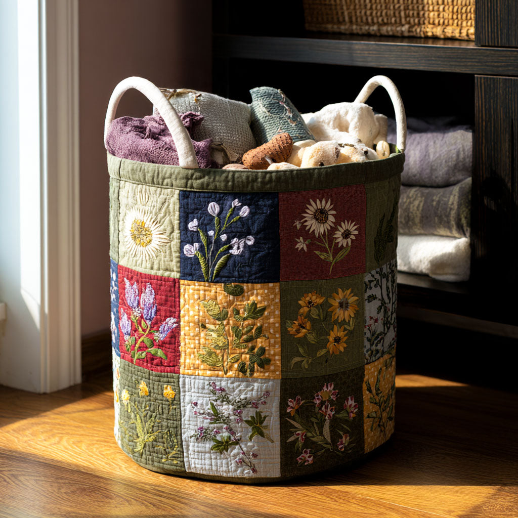 Floral Dream Quilted Laundry Basket NCU0PTT1292