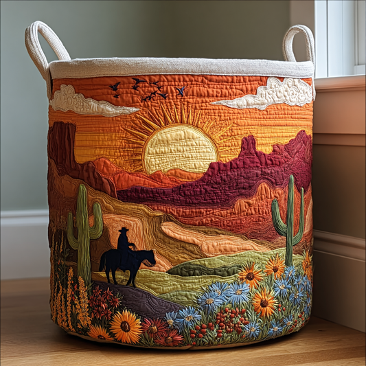 Floral Dunes Quilted Laundry Basket NCU0DDK1611