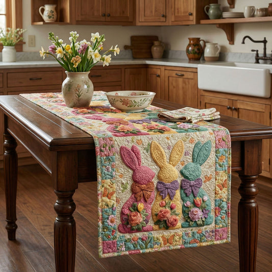 Floral Easter Harmony Quilted Table Runner NCU0NNT3006