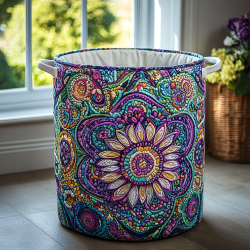 Floral Echo Quilted Laundry Basket NCU0DDK791
