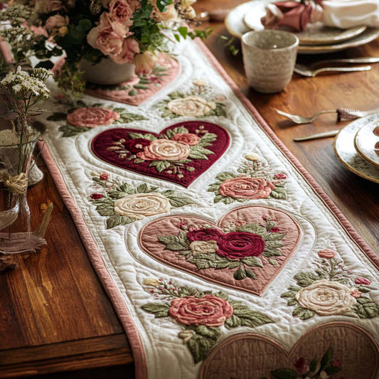 Floral Embrace Quilted Table Runner NCU0DQQ0188