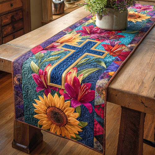 Floral Faith Quilted Table Runner NCU0NXD502