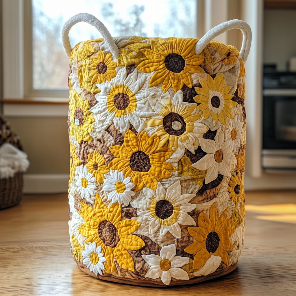 Floral Field Quilted Laundry Basket NCU0PVL399
