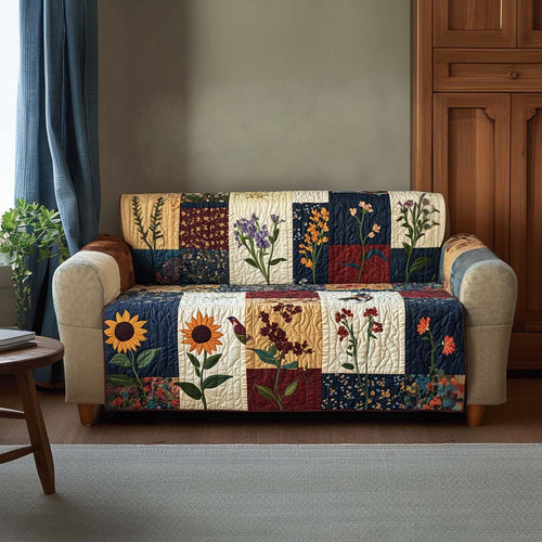 Floral Field Quilted Sofa Cover NCU0NNT2118