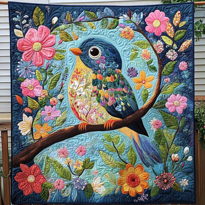 Floral Finch Quilted Blanket NCU0NT989