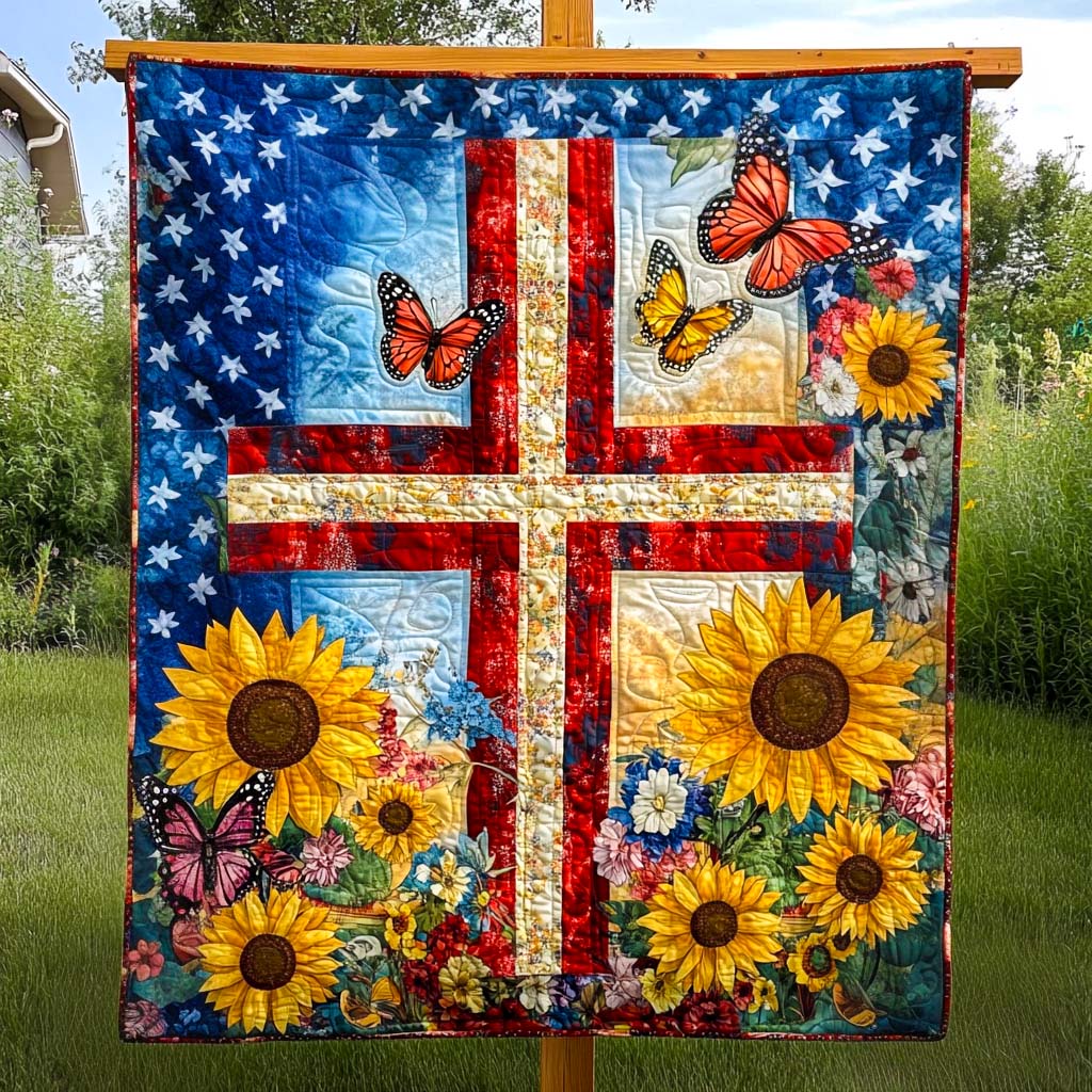 Floral Flag Quilted Blanket NCU0NT754 – Quiltnest
