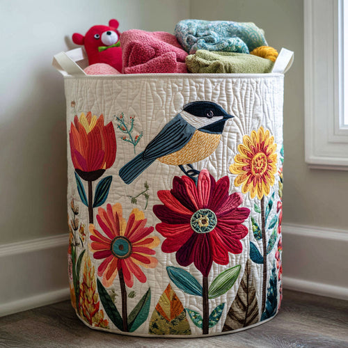 Floral Flight Quilted Laundry Basket NCU0PTT1184