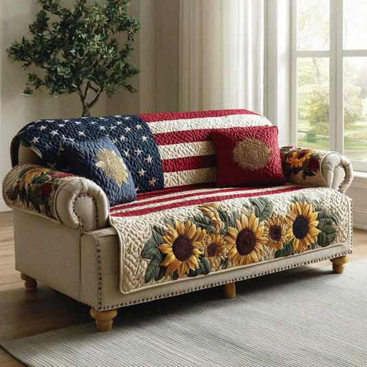 Floral Freedom Quilted Sofa Cover NCU0NNL165
