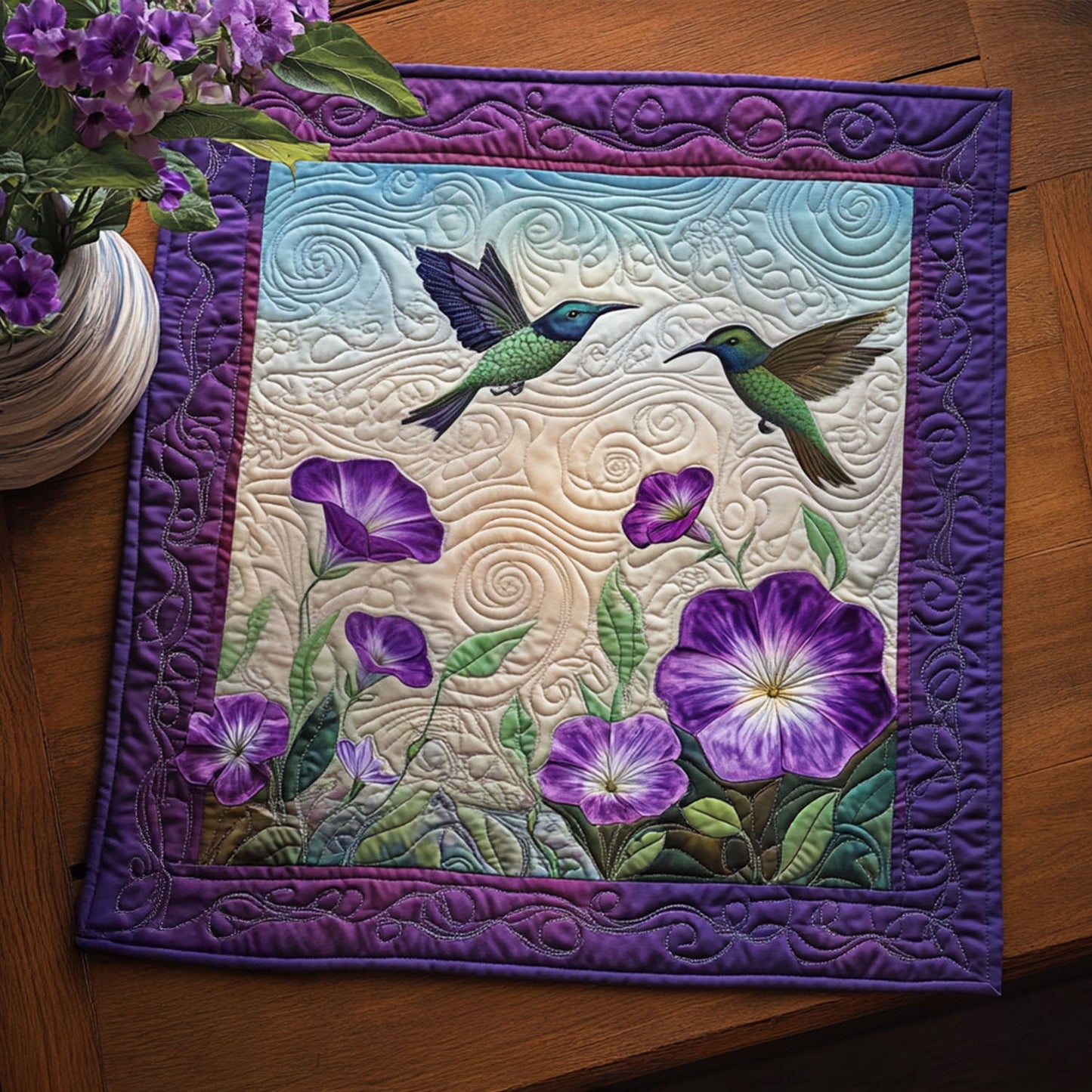 Floral Glider Quilted Table Topper NCU0PTT717