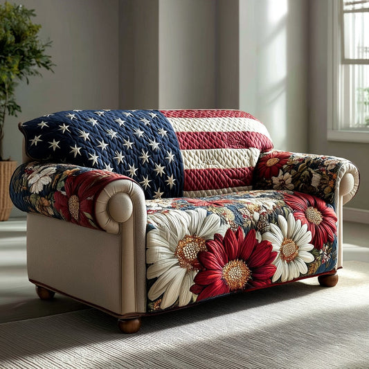 Floral Glory Quilted Sofa Cover NCU0NNL166