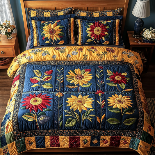 Floral Glow 3-Piece Quilted Bedding Set NCU0DDK479