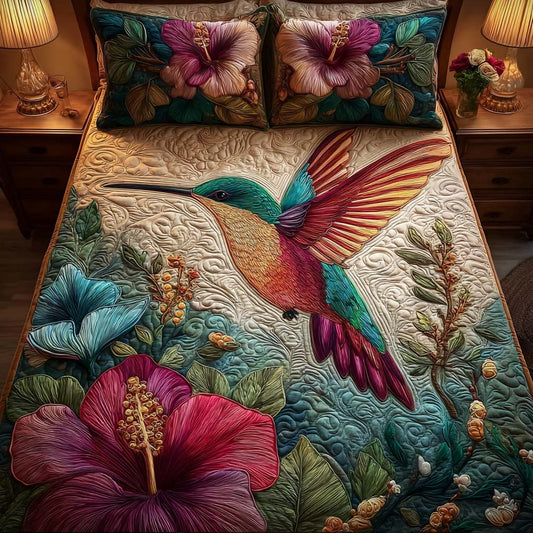 Floral Harmony 3-Piece Quilted Bedding Set NCU0DQQ0135