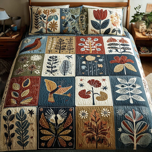 Floral Harmony 3-Piece Quilted Bedding Set NCU0PTT561