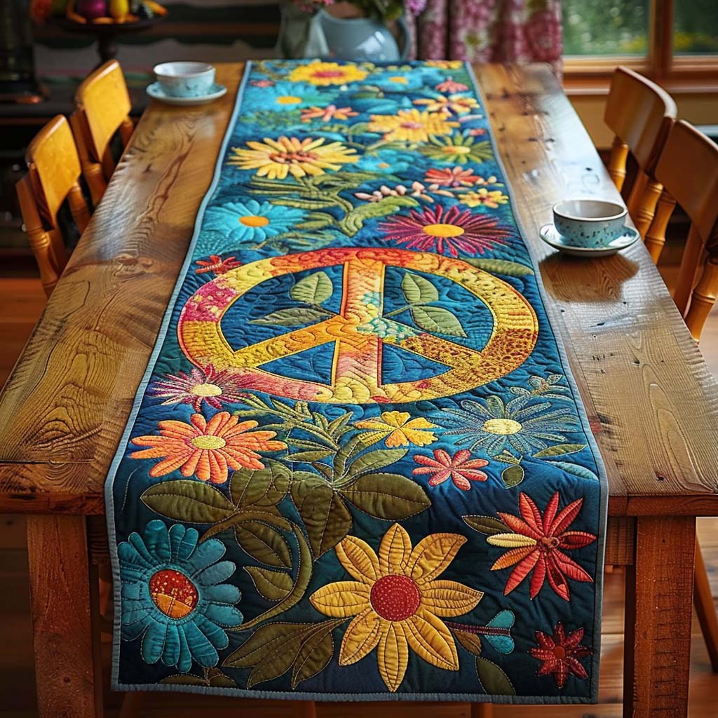 Floral Harmony Quilted Table Runner NCU0DQQ0167