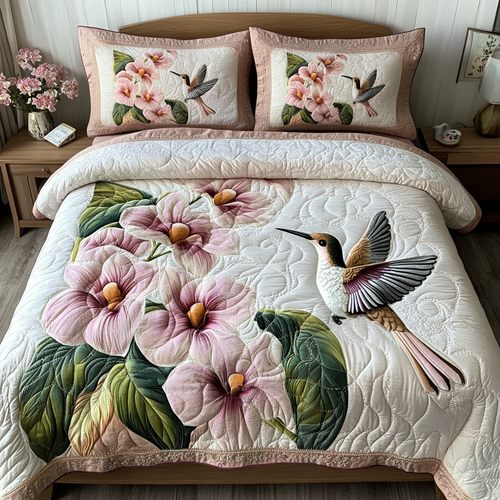 Floral Haven 3-Piece Quilted Bedding Set NCU0NVH423