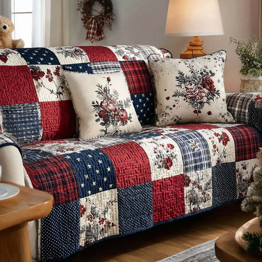 Floral Heartline Quilted Sofa Cover NCU0NNT2711