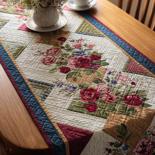 Floral Keepsake Quilted Table Runner NCU0DQQ0228