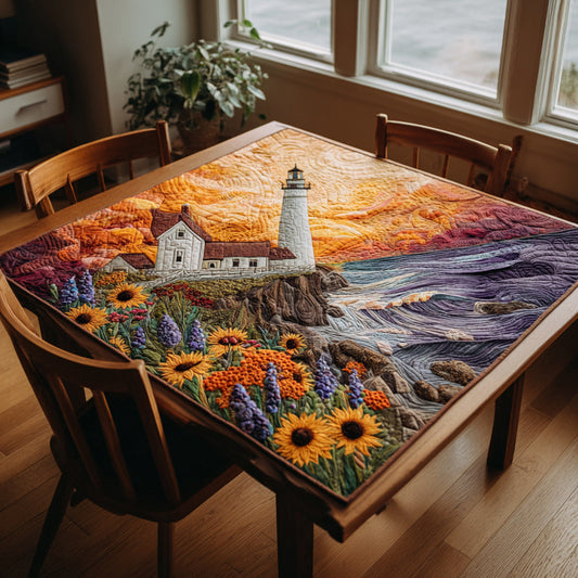 Floral Lighthouse Quilted Table Topper NCU0HNH237