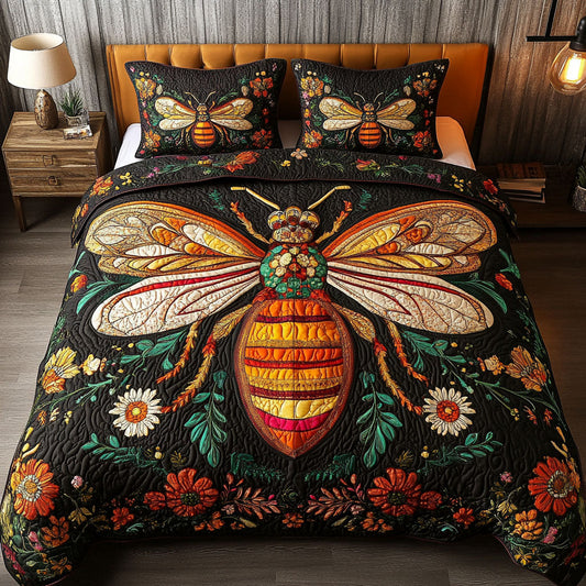 Floral Majesty 3-Piece Quilted Bedding Set NCU0NNT326