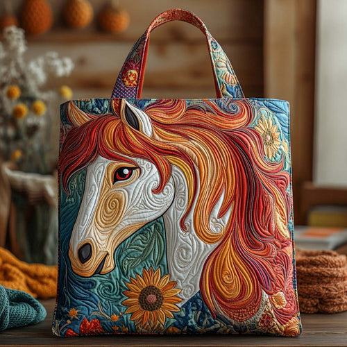 Floral Mane Quilted Tote Bag NCU0NXD801