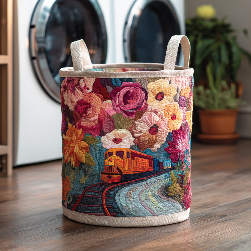 Floral Meadow Quilted Laundry Basket NCU0NTD1299