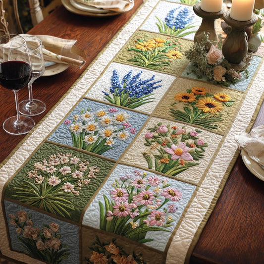 Floral Meadow Quilted Table Runner NCU0DV2001