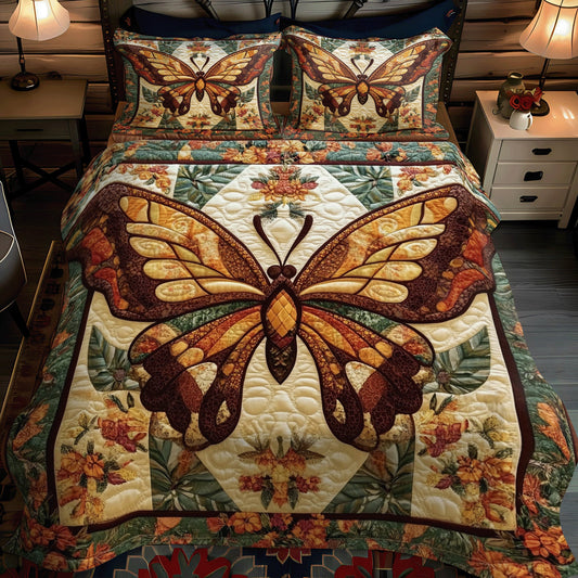 Floral Monarch 3-Piece Quilted Bedding Set NCU0NNT593