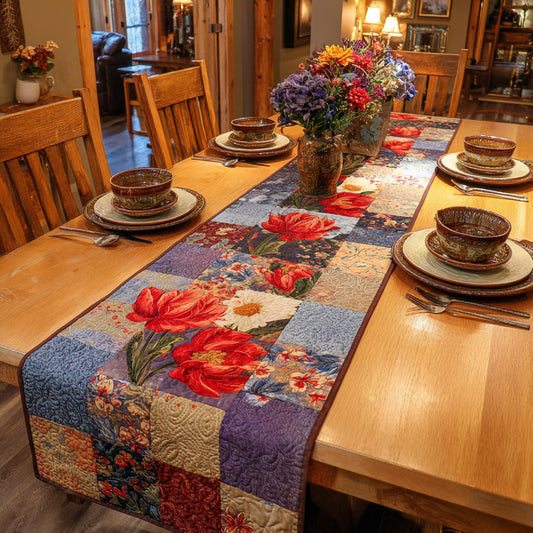 Floral Mosaic Quilted Table Runner NCU0HNH856