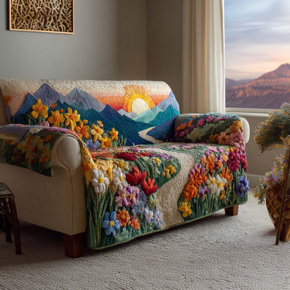 Floral Oasis Quilted Sofa Cover NCU0NNL174