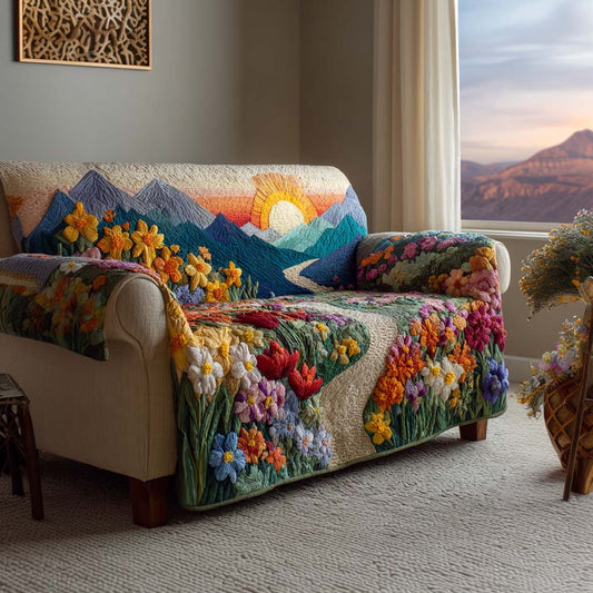 Floral Oasis Quilted Sofa Cover NCU0NNL174