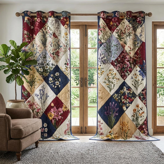 Floral Patch Quilted Curtains NCU0DV1994