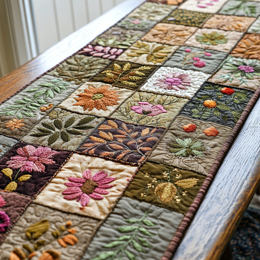Floral Patch Quilted Table Runner NCU0DDK487