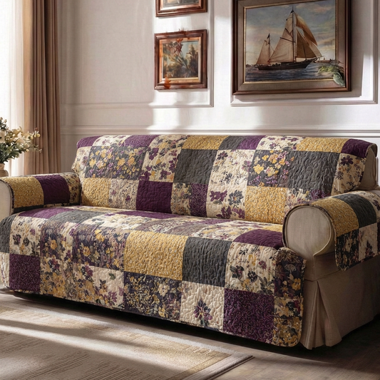 Floral Patchwork Quilted Sofa Cover NCU0DDK2341