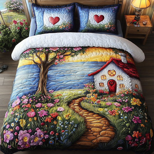 Floral Path 3-Piece Quilted Bedding Set NCU0NVH193