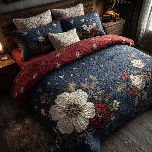 Floral Patriot 3-Piece Quilted Bedding Set NCU0DQQ0289