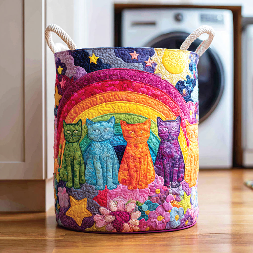 Floral Paws Quilted Laundry Basket NCU0NTD698