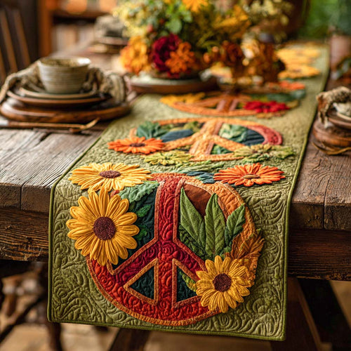 Floral Peace Quilted Table Runner NCU0NXD468