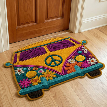 Floral Peace Van Custom Shape Doormat NCU0NNT3147