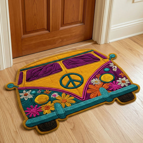 Floral Peace Van Custom Shape Doormat NCU0NNT3147