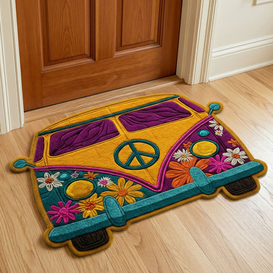 Floral Peace Van Custom Shape Doormat NCU0NNT3147