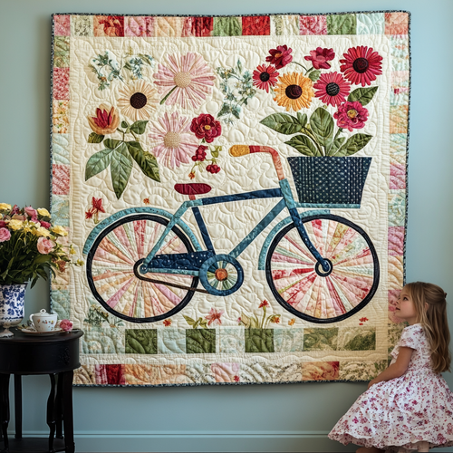 Floral Ride Art Quilt Hanging NCU0TL1017
