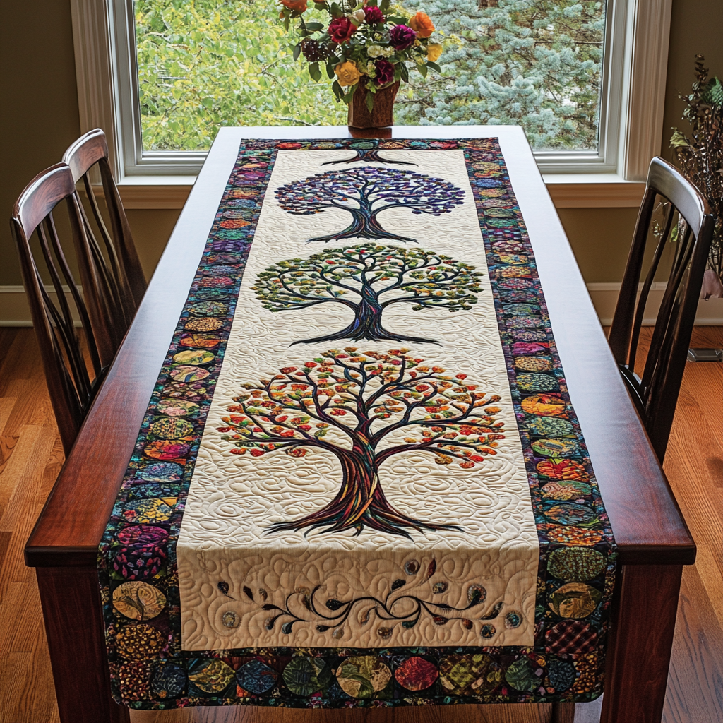 Floral Seasons Quilted Table Runner NCU0DDK1305